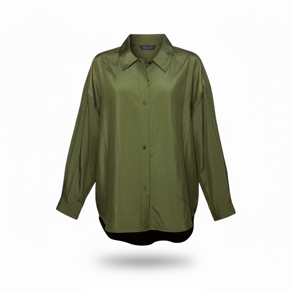 Chic Olive Green Collared Shirt